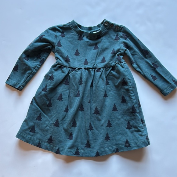 Hanna Andersson Dresses sz 85 cm 2T Pink flowers Green tree long sleeve - Picture 4 of 5